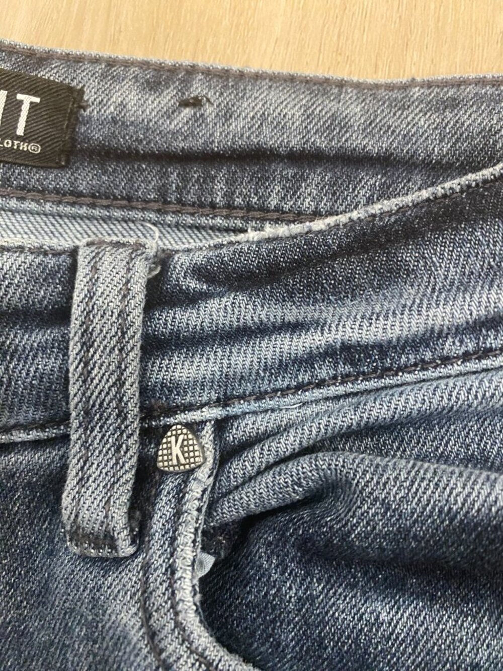 KUT fromthe Kloth Kelsey High Rise Ankle Flare Jeans Gray Distressed Short/Crop - Picture 9 of 10